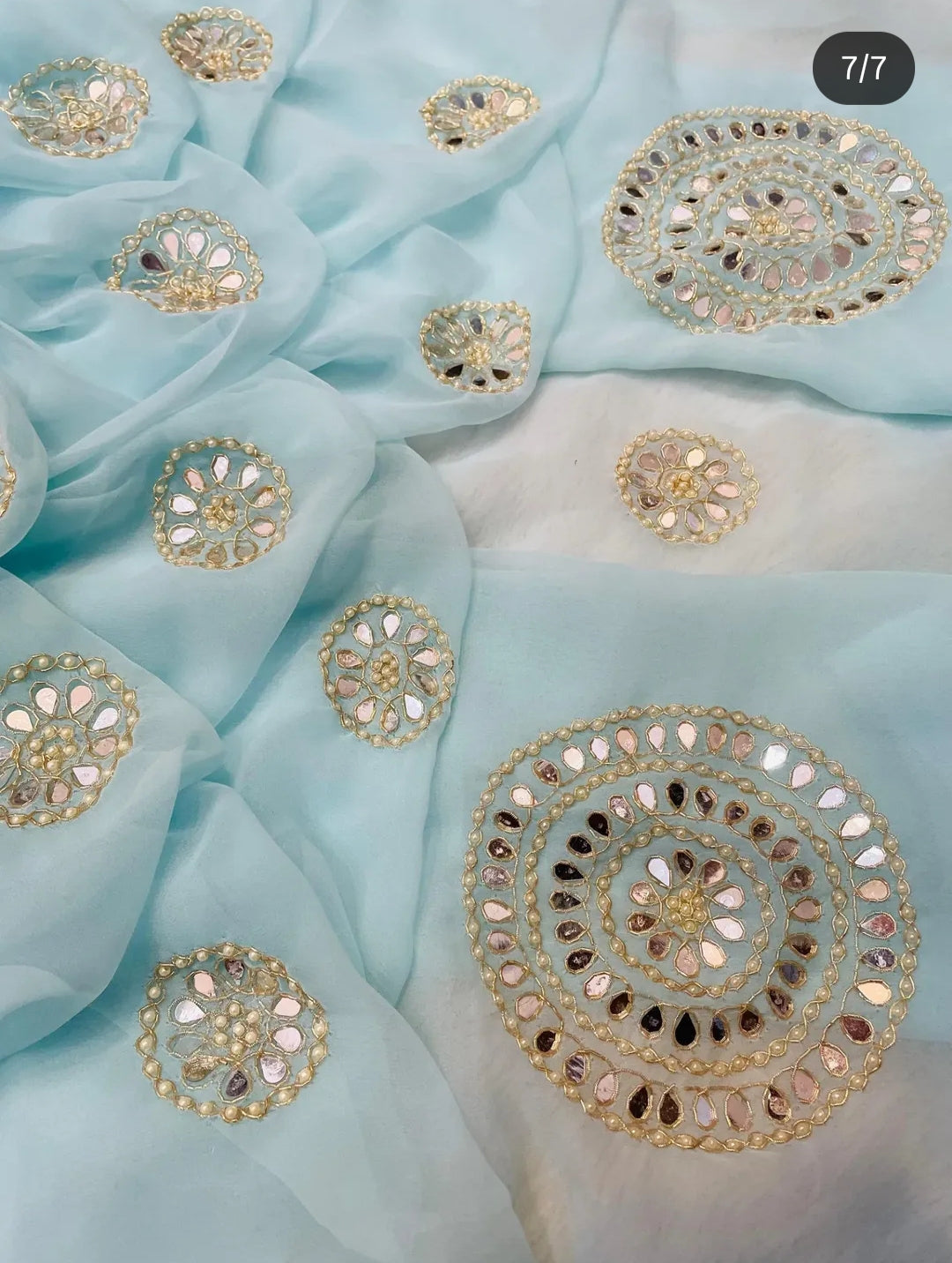 Pure Chiffon Saree with Elegant Gota Patti Work