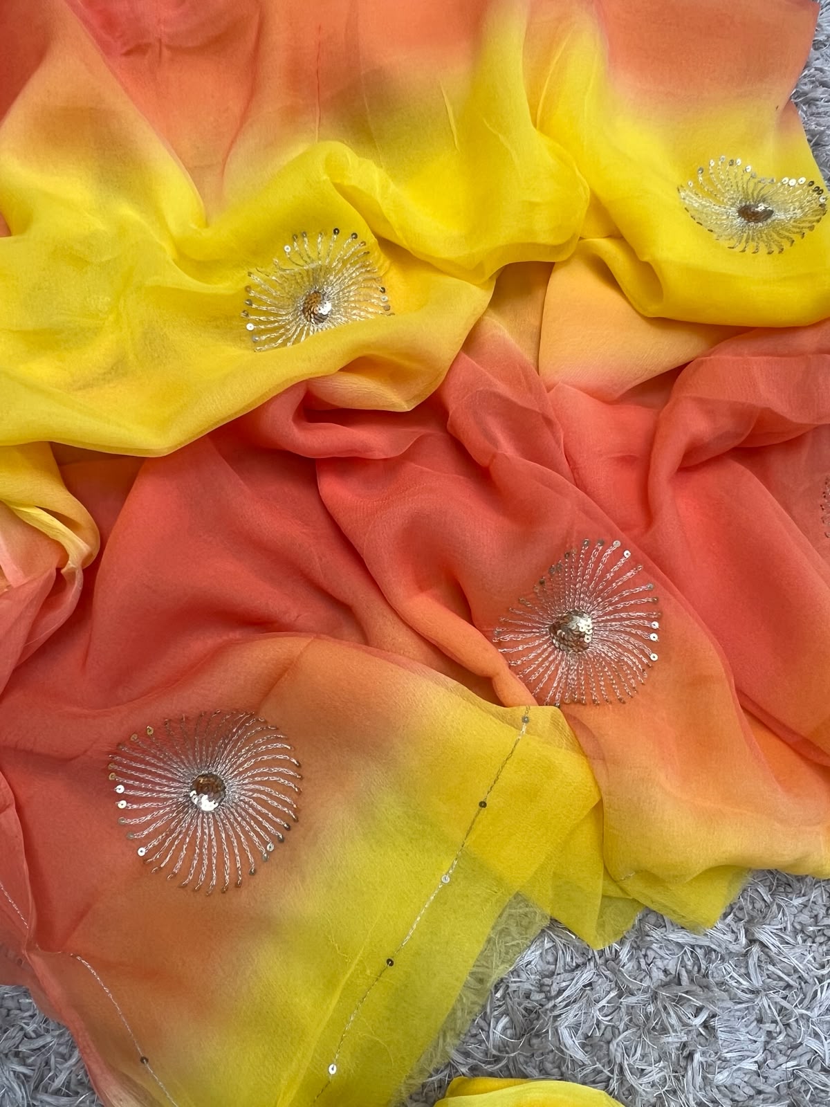 Pure Chiffon Saree with Elegant Sequin  Work