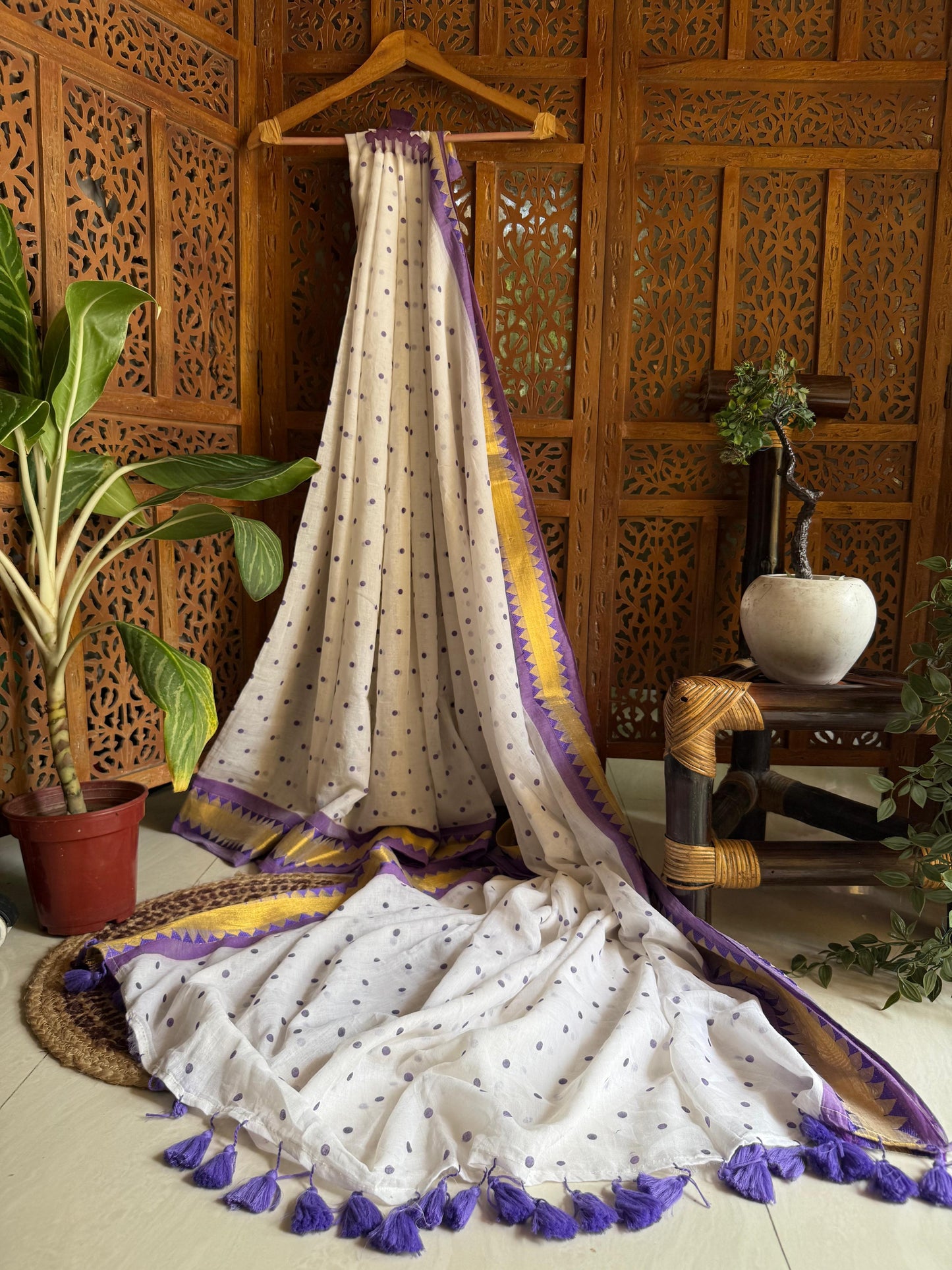 Premium Pure Mulmul Cotton Saree with Designer Lace Border