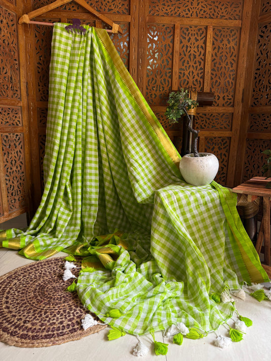 Premium Pure Mulmul Cotton Saree with Designer Lace Border