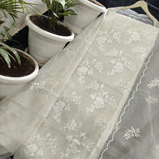 Premium Kota Doria Soft Cotton 3 Pic Unstitched Salwar Suit with Embroidered Dupatta