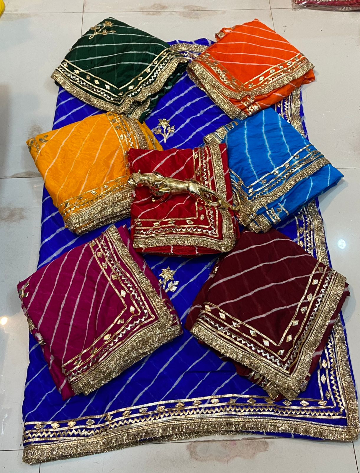 Desinger Georgette Leheriya Pattern Saree With Blouse