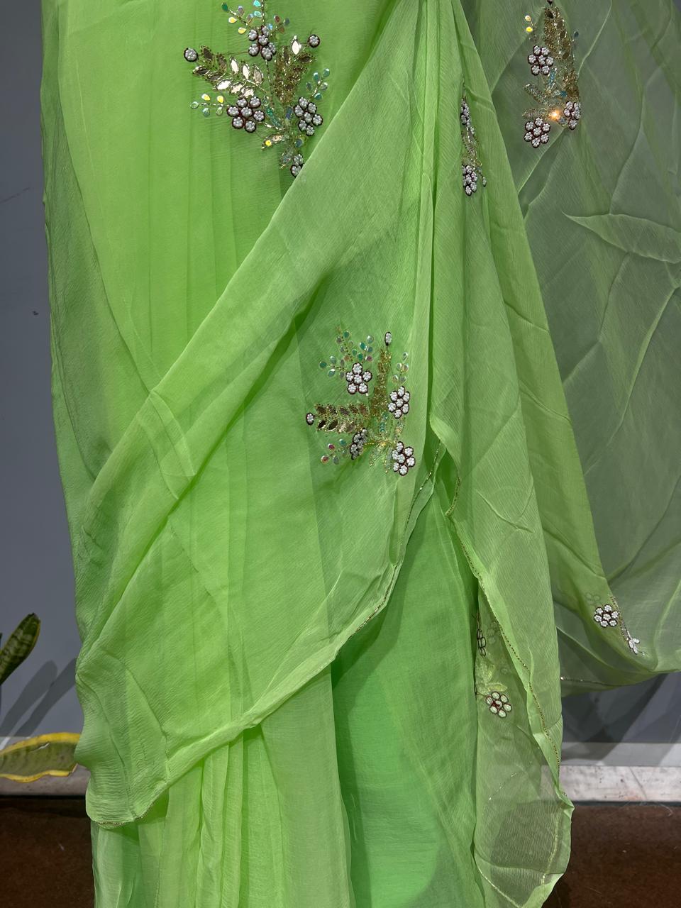 Pure Jaipuri Chiffon Saree