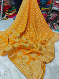 Pure khaddi Georgette Dupatta With Bandhani Zari