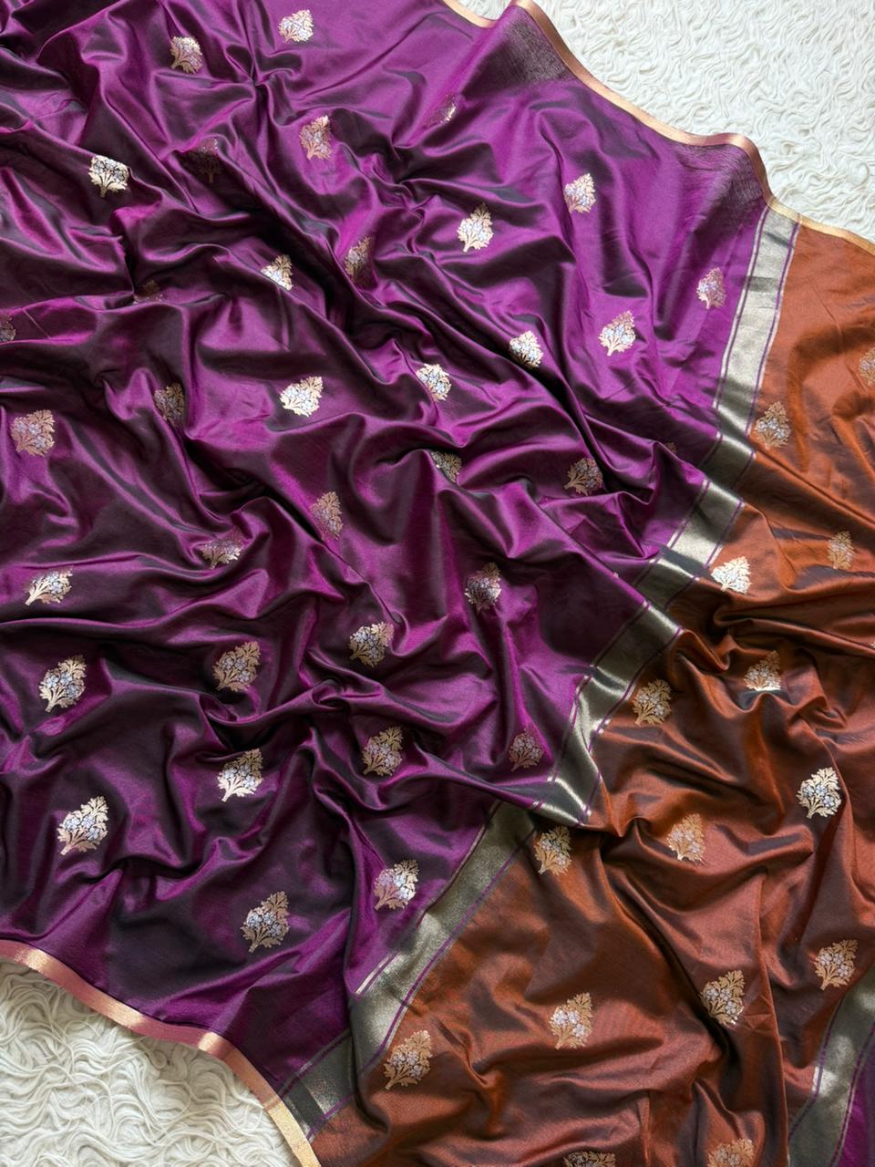 Banarasi maheshwari satin silk  saree