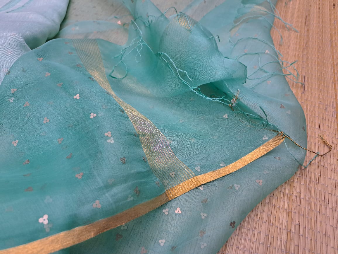 Bengal Handloom Pure Muslin Silk Saree With ( Silk Mark Certified)