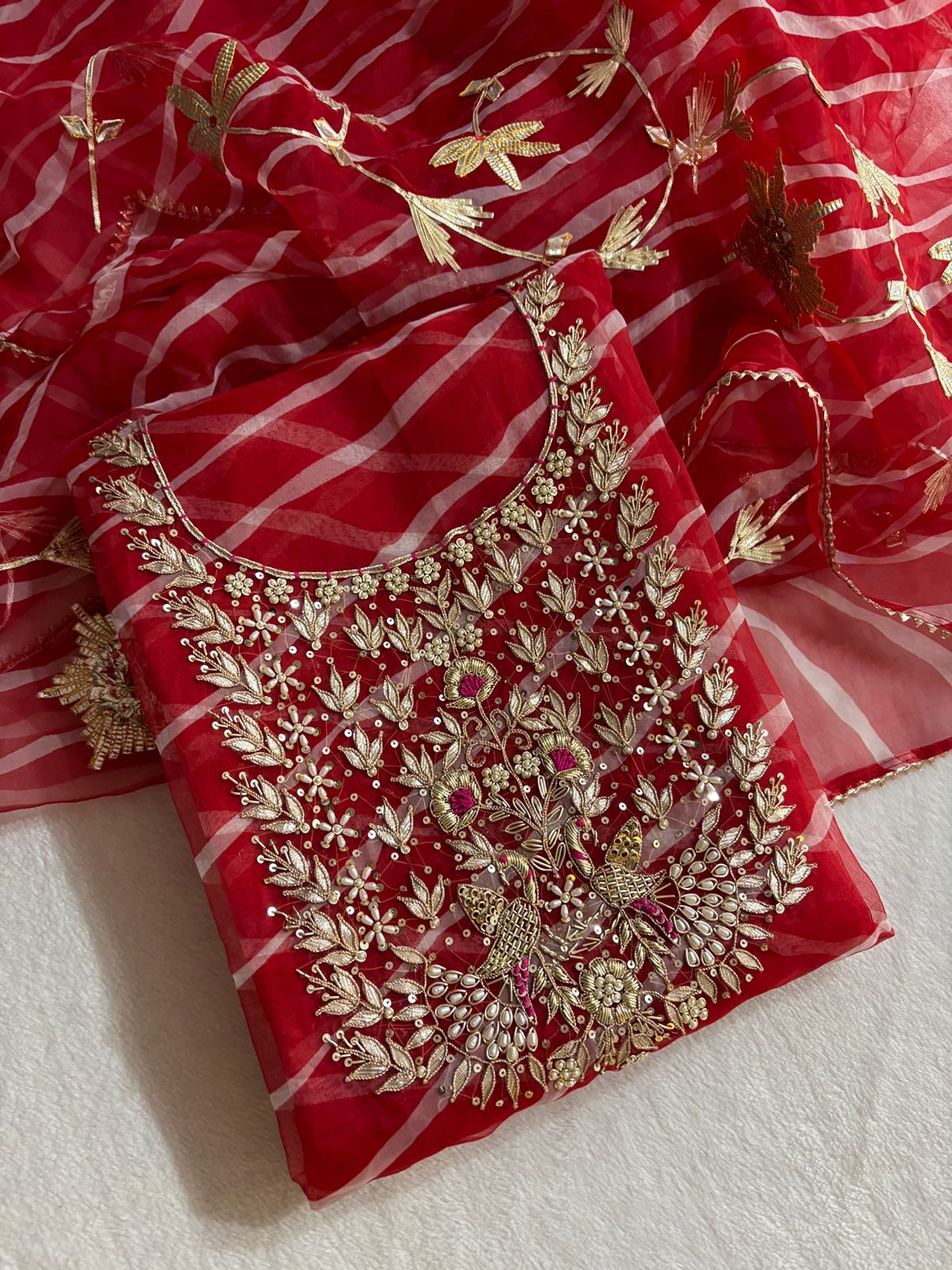 Designer Georgette Suit Set with Gota Patti Work