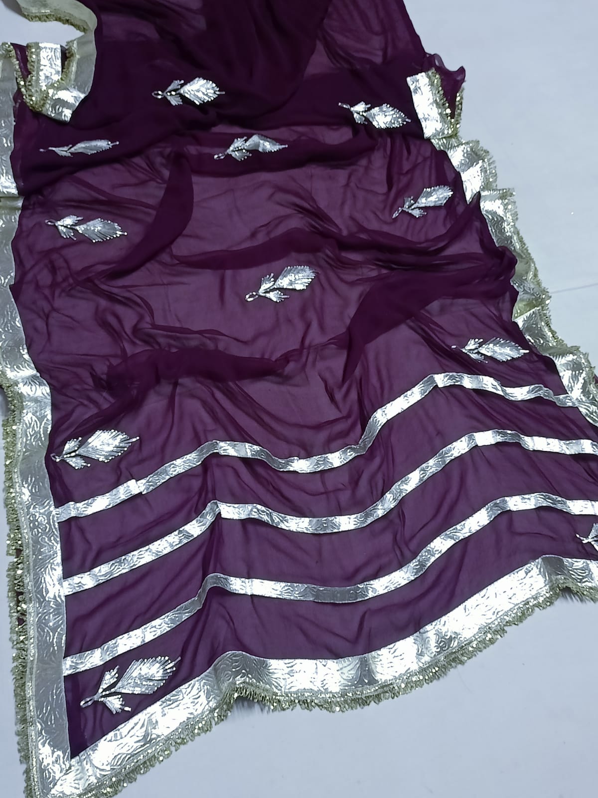 Beautiful Georgette Gota  Patti  Work Saree
