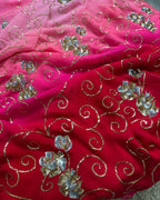 Pure Jaipuri Chiffon Jaal Work Saree With Blouse