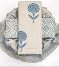 Pure cotton hand-block print suit with Chiffon dupatta