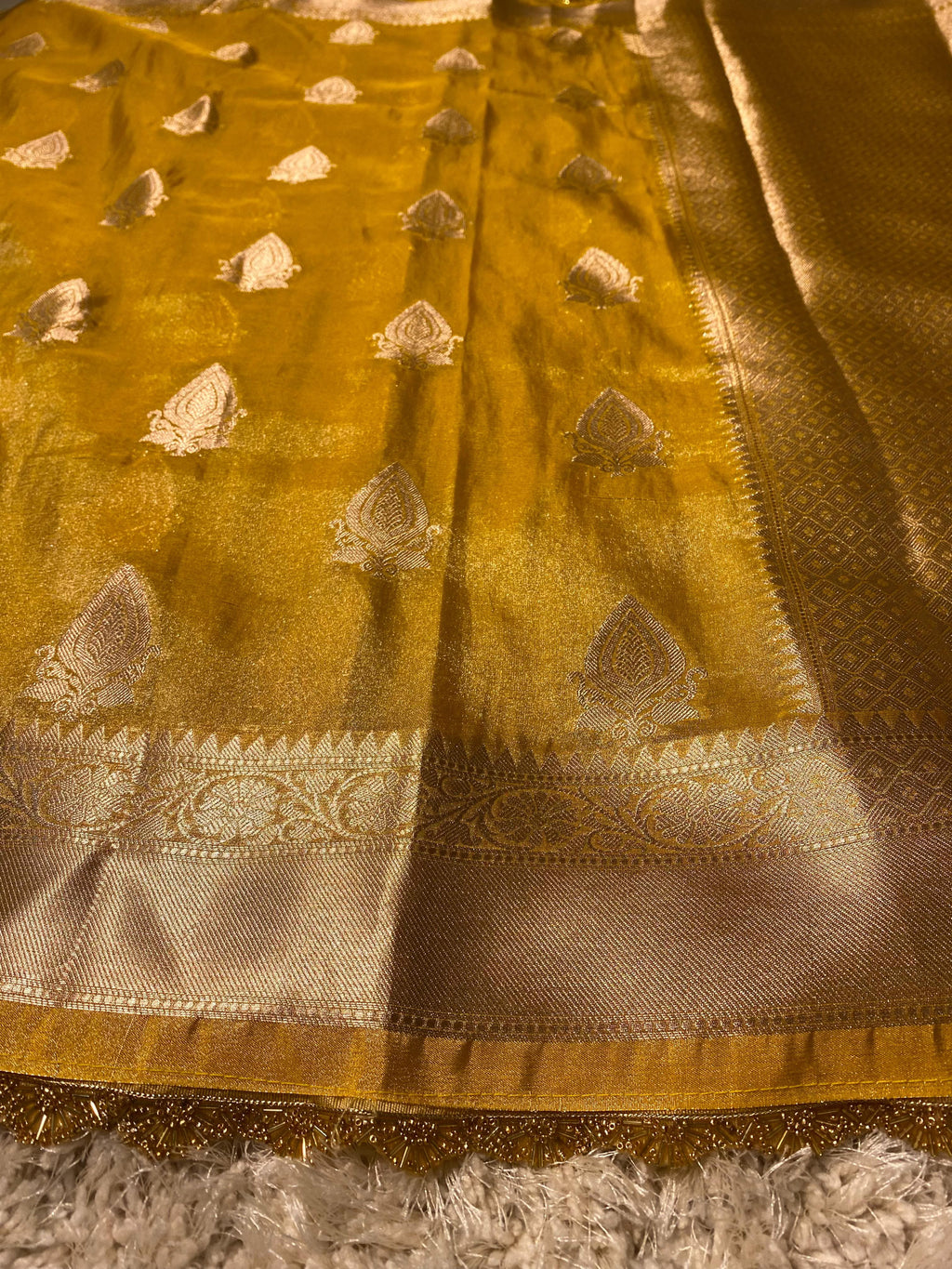 Banarasi tissue soft silk saree  with lace work