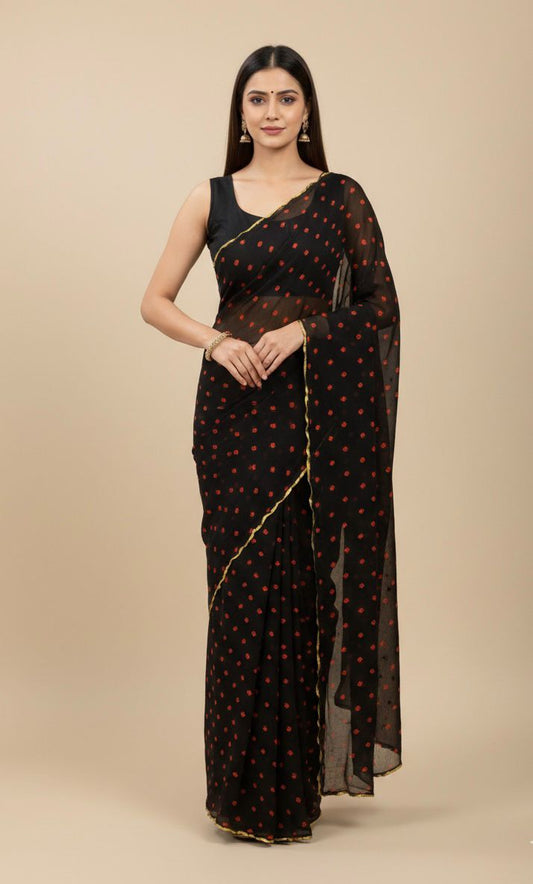 Pure Jaipuri Chiffon Saree