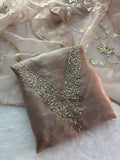 Organza Hand Work Unstitched Suit
