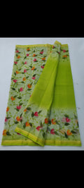 Beautiful kota cotton hand brush print work saree