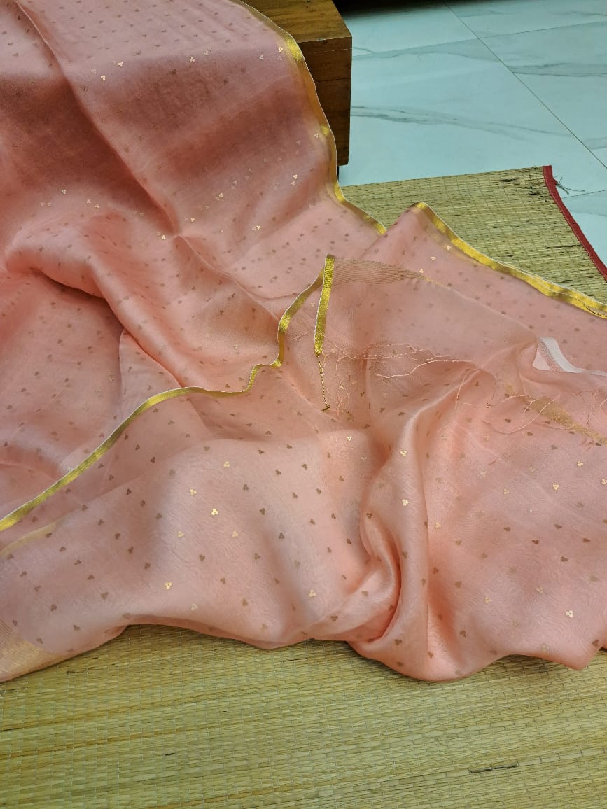 Bengal Handloom Pure Muslin Silk Saree With ( Silk Mark Certified)