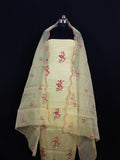 Kota Doria Embroidery work Unstitched Suit