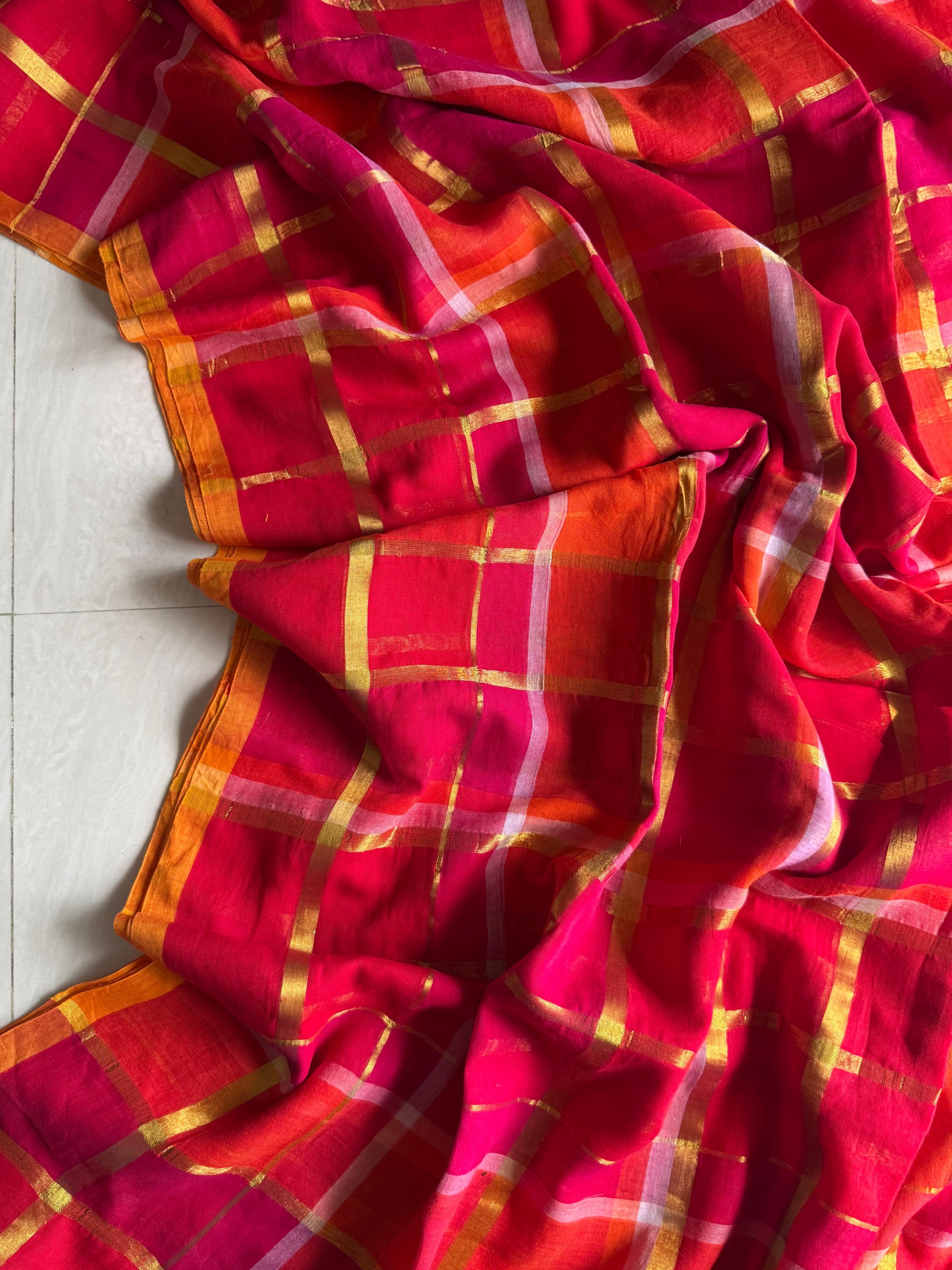 Beautiful Cotton Mulmul Saree Without blouse
