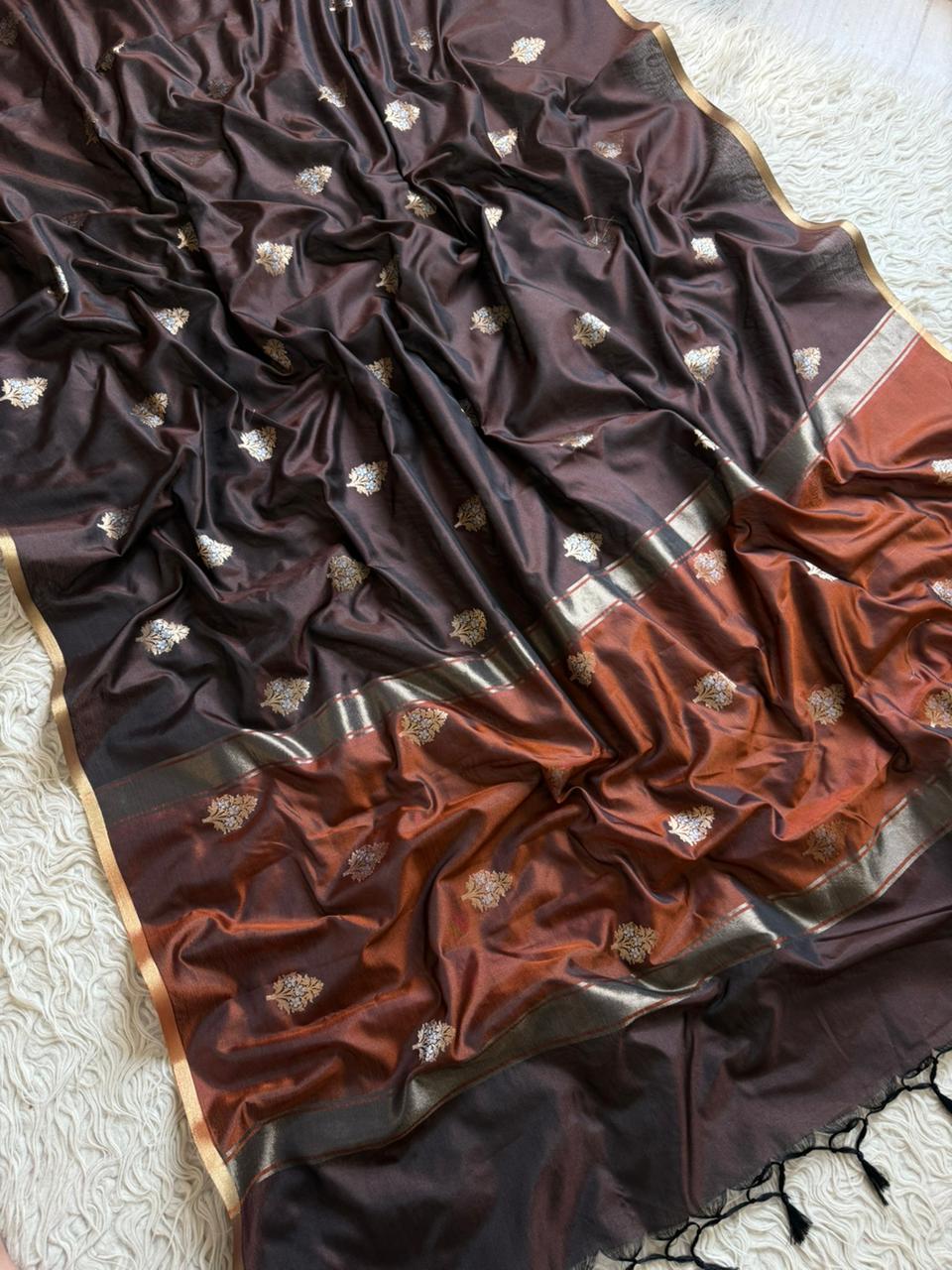 Banarasi maheshwari satin silk  saree