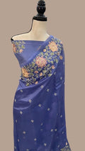 Banarasi Soft Kora Organza Embroidery  Work Saree