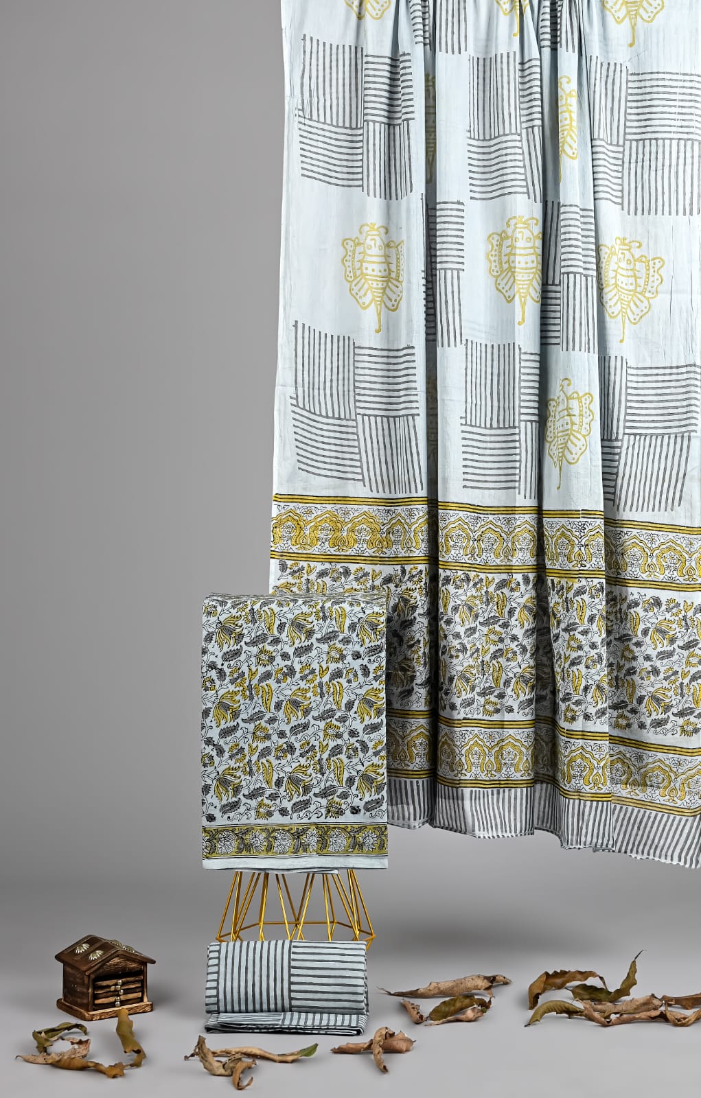 Exclusive new hand block printed cotton suits with cotton duptta