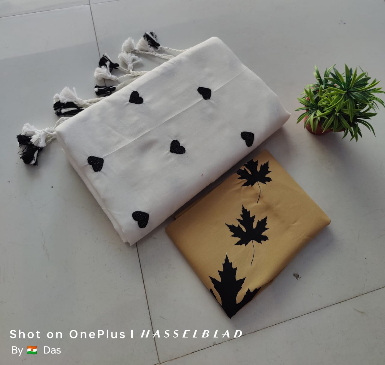 Beautiful Love Embroidery  Khaddi Cotton Saree