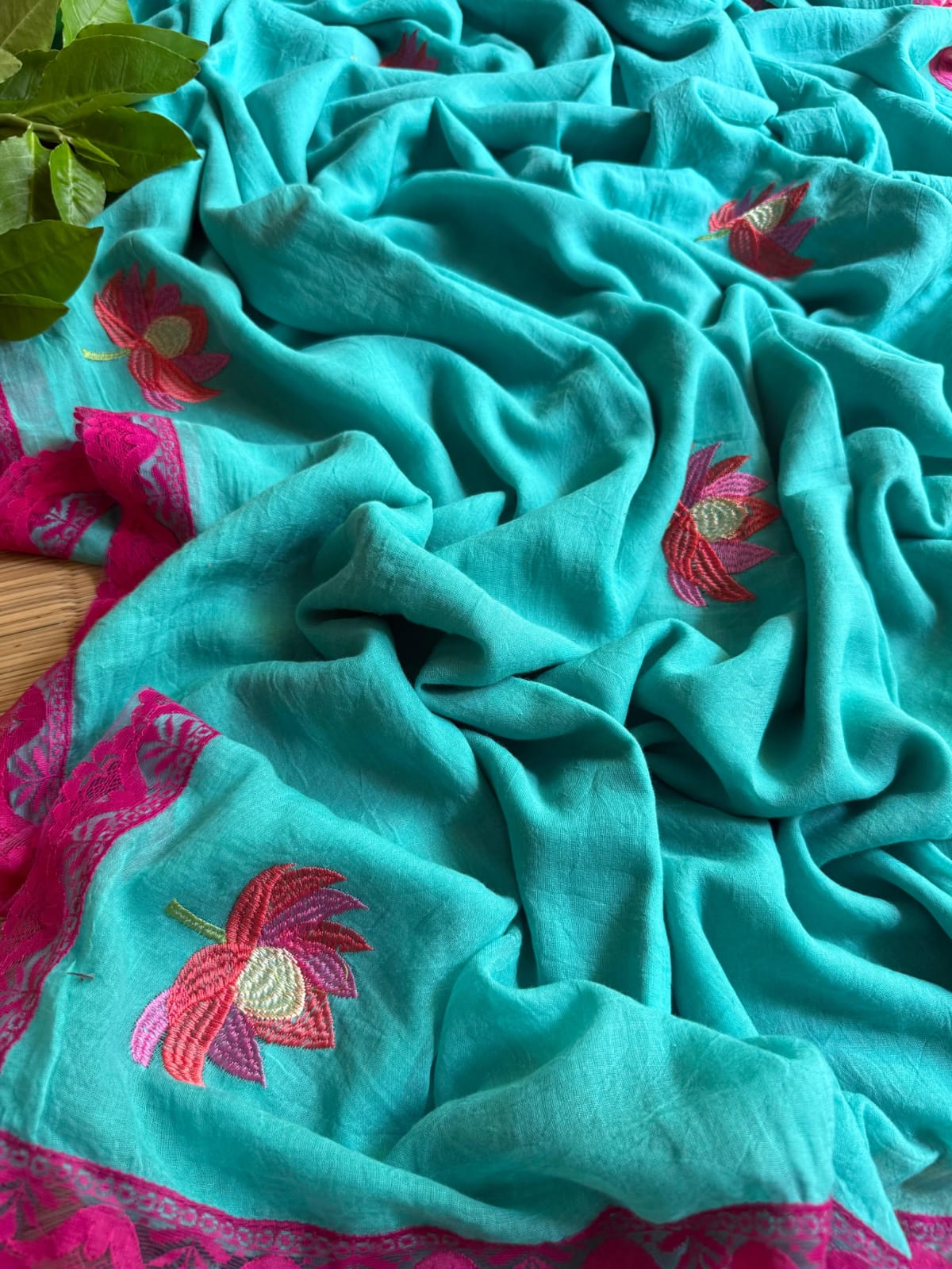 Premium Pure Mulmul Cotton Saree with Designer Lace Border