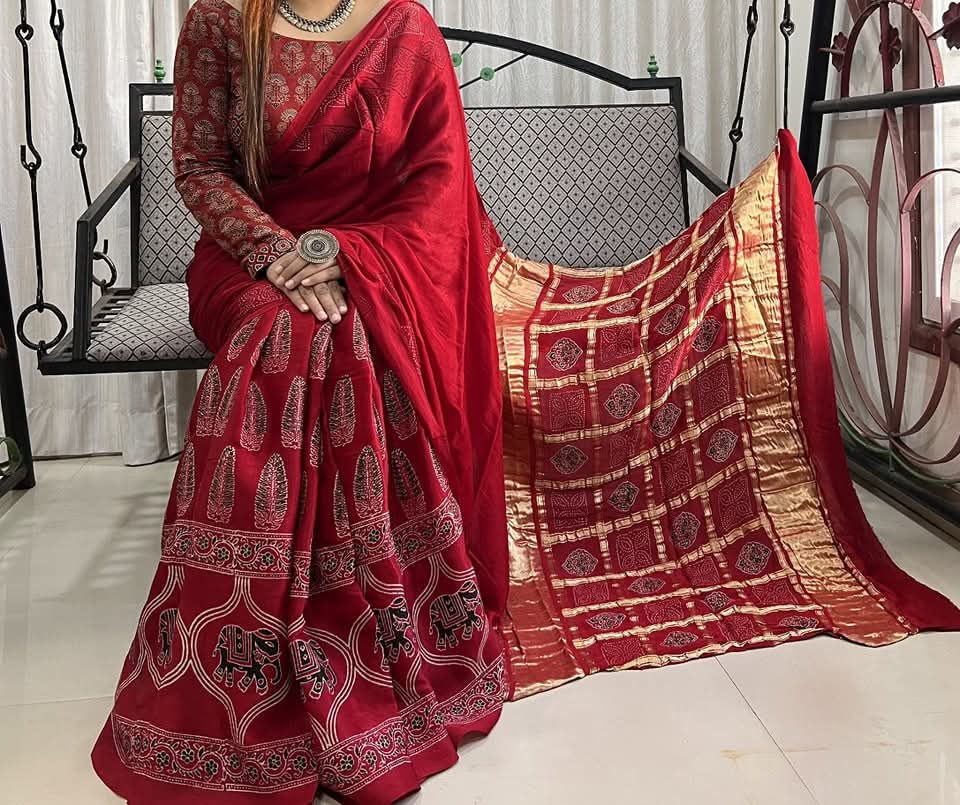 Pure Modal Silk Saree with blouse