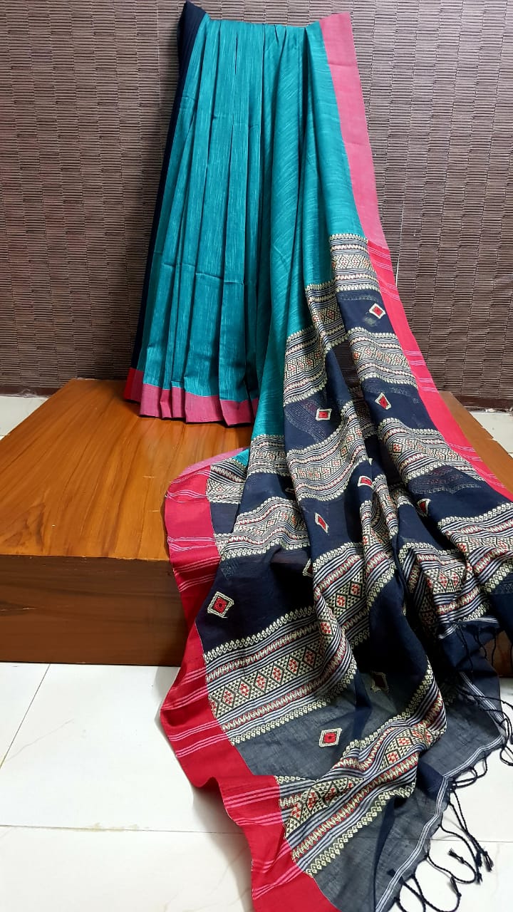Bengal Handloom Pure Cotton saree with beautiful hand weaved work