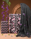 Designer gota patti hand work cotton  unstitched suit with chiffon   dupatta