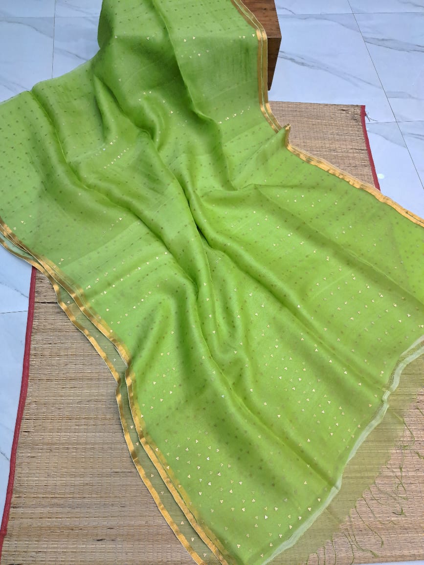 Bengal Handloom Pure Muslin Silk Saree With ( Silk Mark Certified)