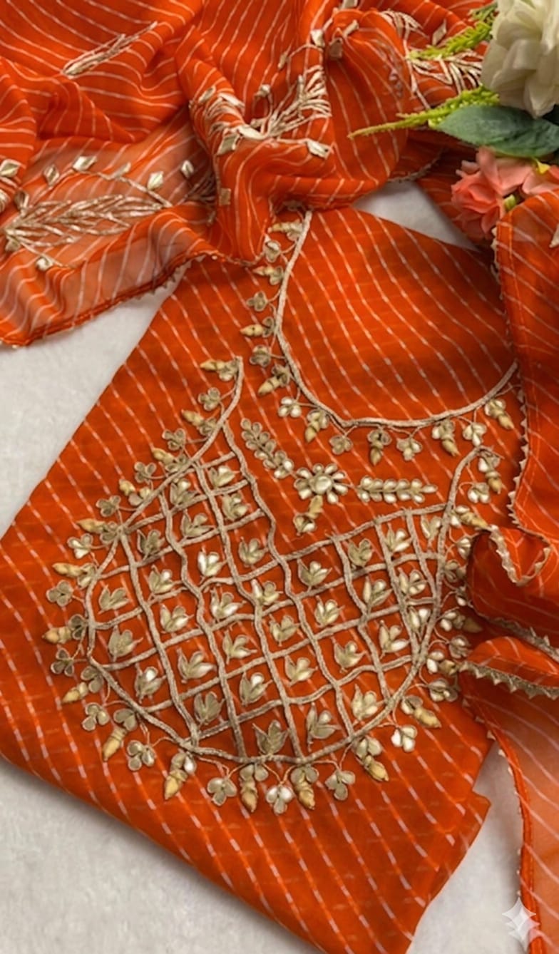 Designer Georgette Suit Set with Gota Patti Work