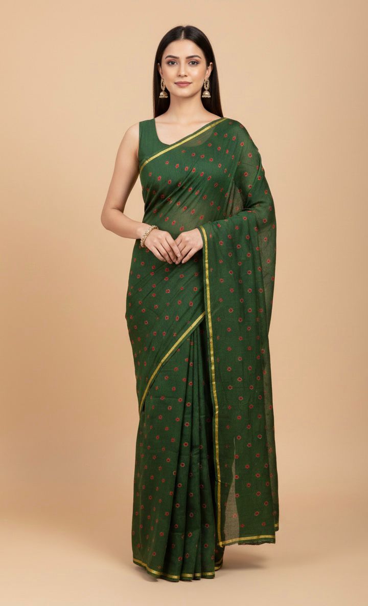 Pure Jaipuri Chiffon Saree