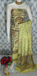 BHAGALPURI   KATAN MADHUBANI PRINT UNSTITCHED SUIT