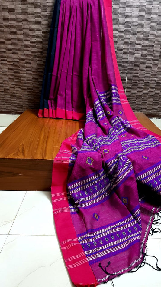Bengal Handloom Pure Cotton saree with beautiful hand weaved work