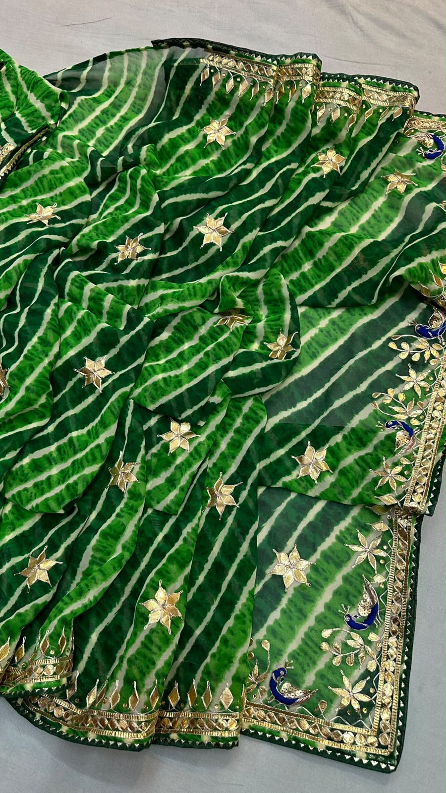 Desinger Georgette Leheriya Saree With Blouse