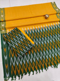 Pure  ikkat Cotton Unstitched Suit With Dupatta