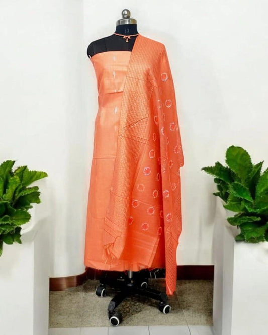 Bhagalpuri Katan Silk 3PC Unstitched Suit