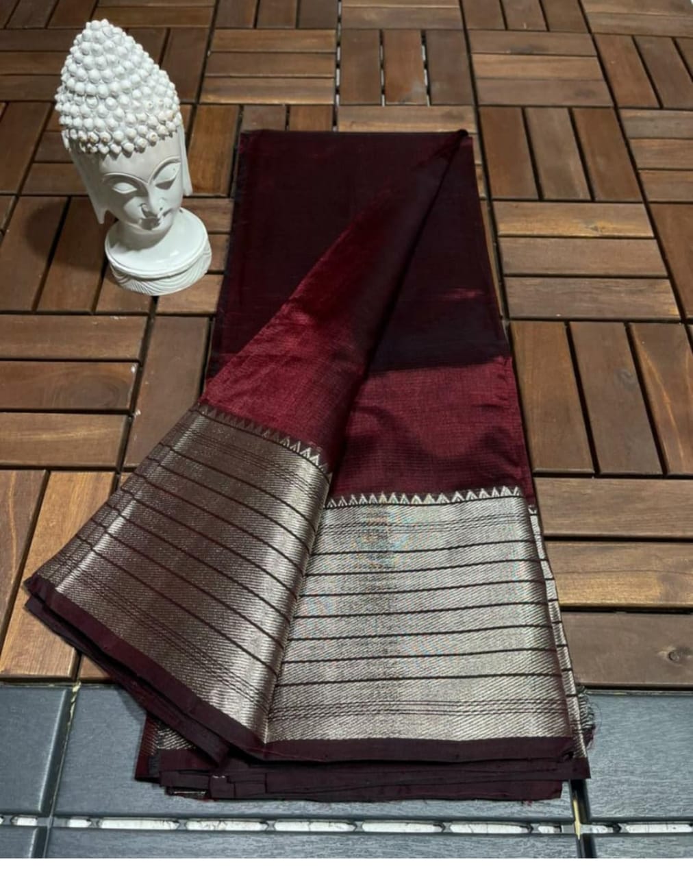 Pure Cotton Silk Mangalagiri Saree With Running Blouse .