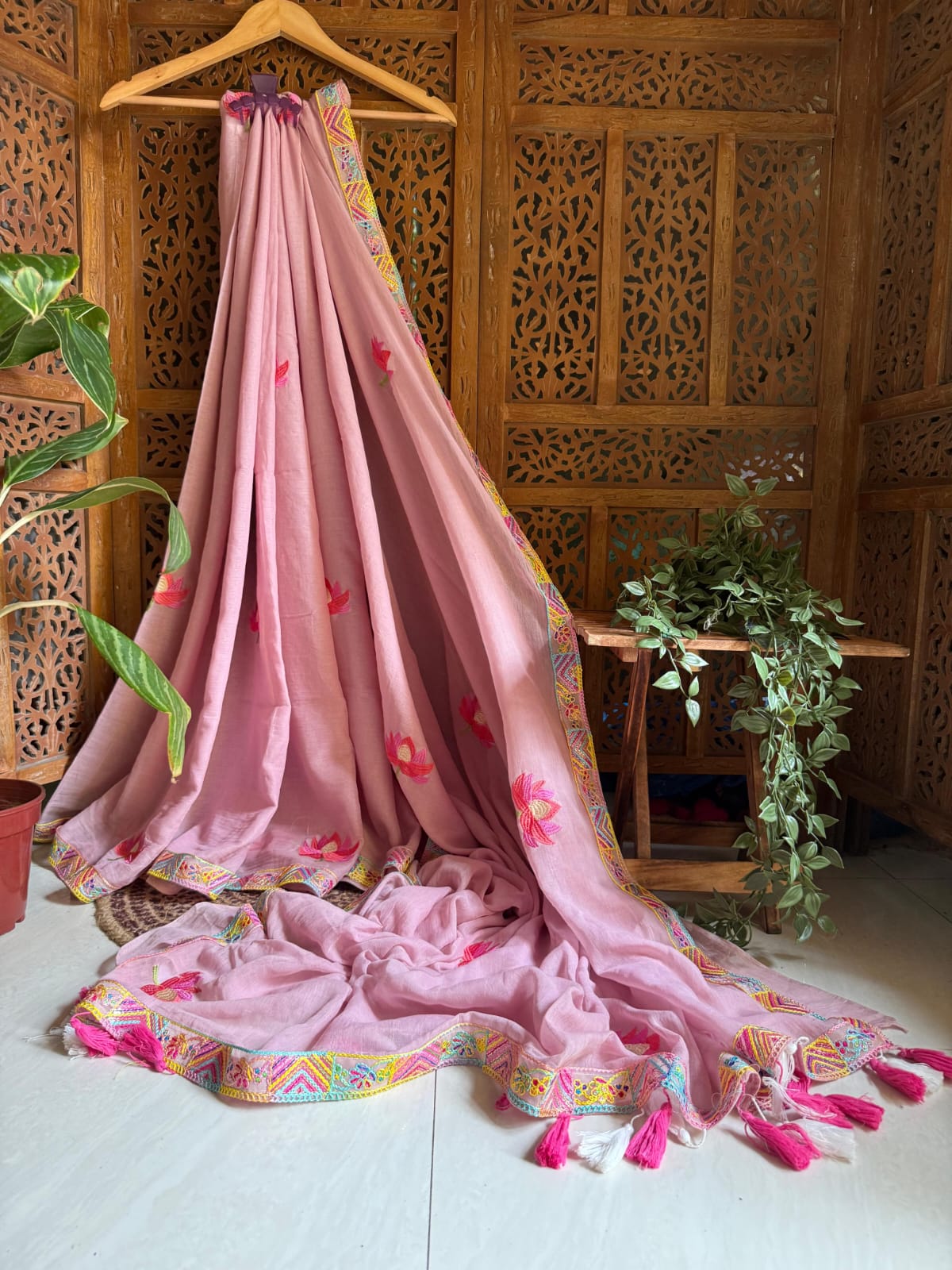 Premium Pure Mulmul Cotton Saree with Designer Lace Border