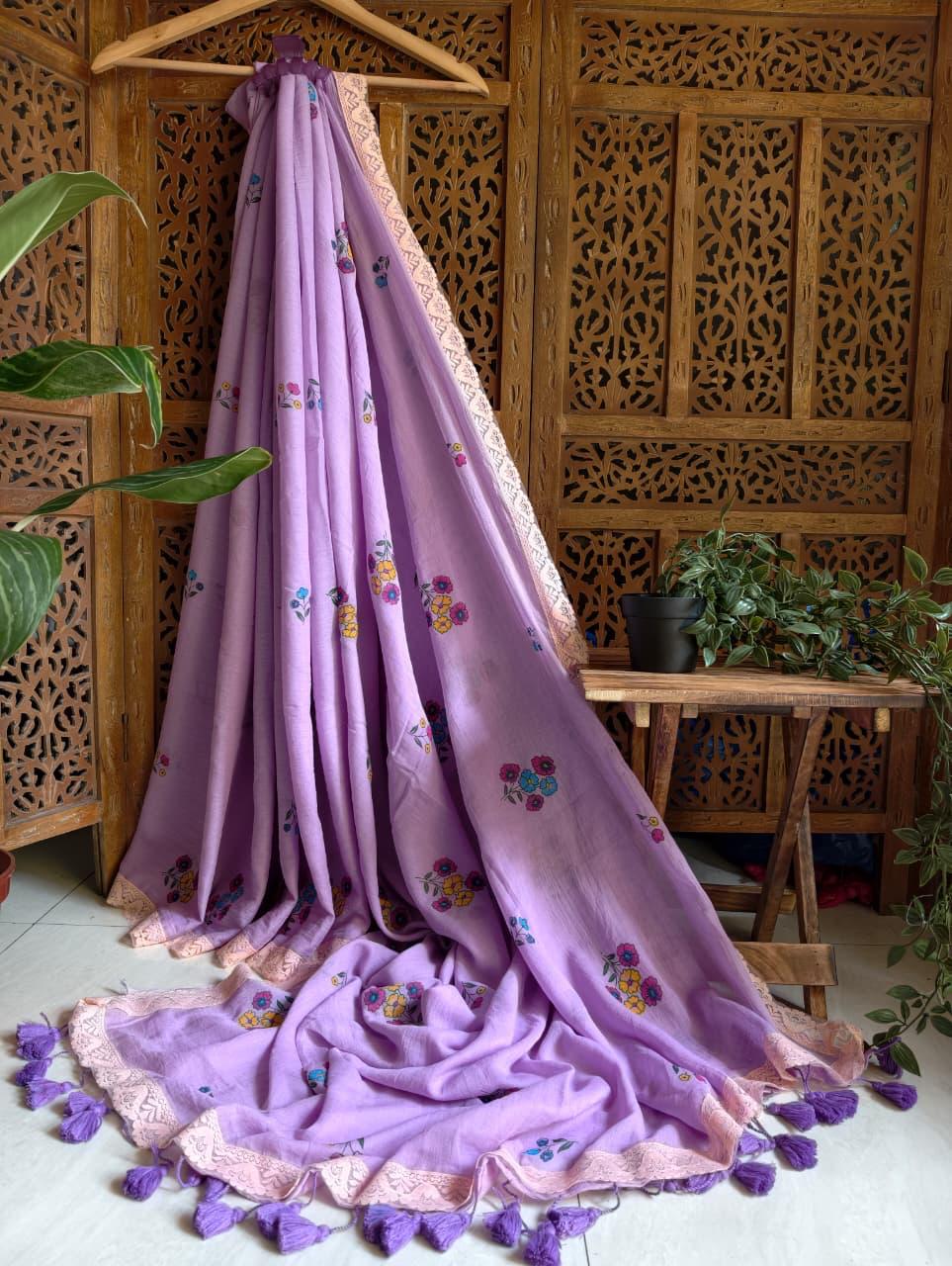 Beautiful Cotton Mulmul  Saree