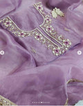 Organza Hand Work Unstitched Suit