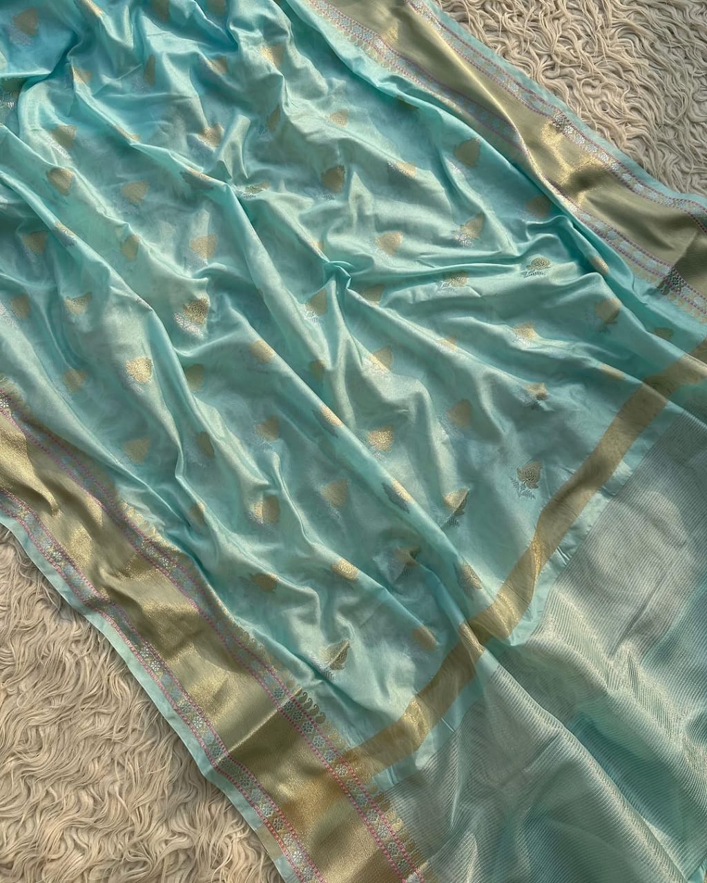 Banarasi Semi Khaddi Katan Georgette   Saree