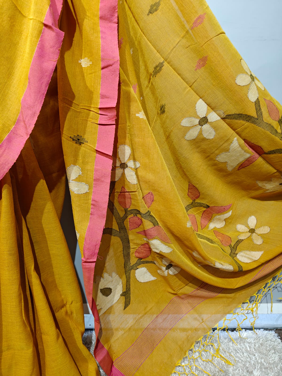 Pure Cotton needle work jamdani Saree