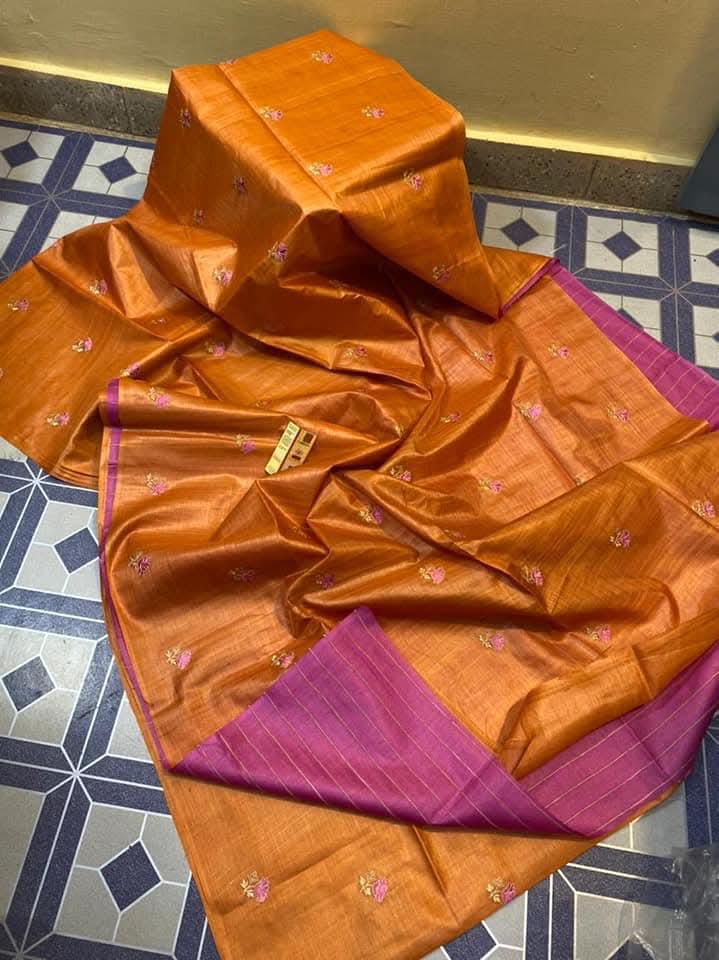 Katan Silk Embroidery With Blouse