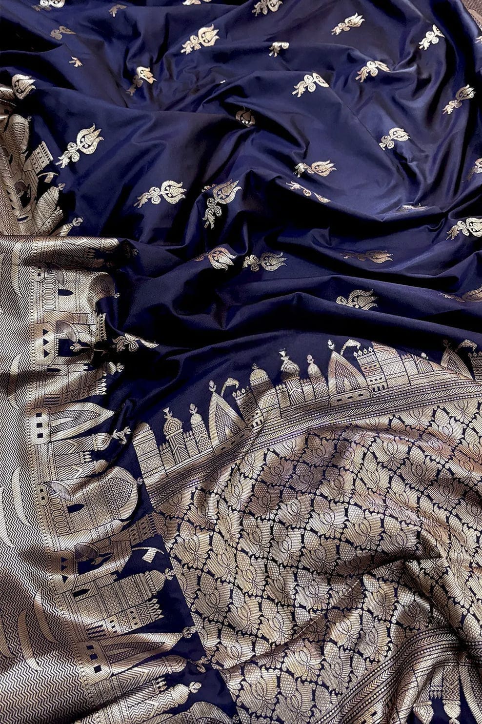 Banarasi Ganga Ghat katan silk saree