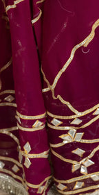 Pure Diamond Chiffon Gota Patti  Work Saree With Blouse