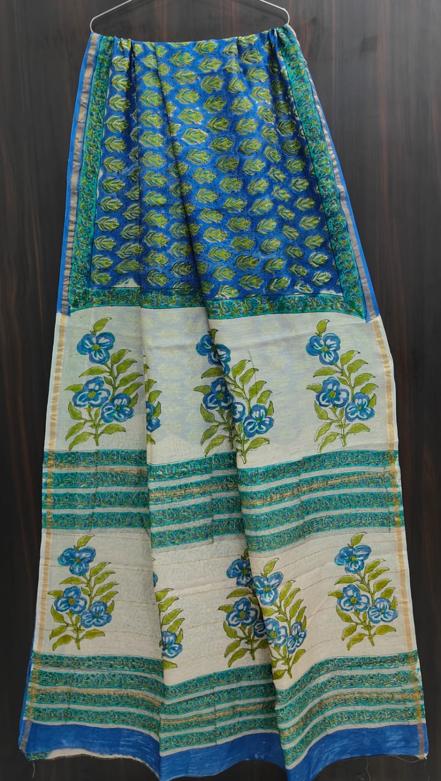 Traditional Hand-block Print Chanderi Silk Saree
