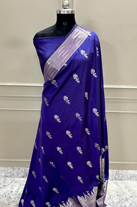 Banarasi Ganga Ghat katan silk saree