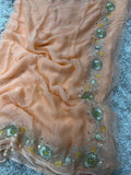 Pure Chiffon Rajputi kasab work saree With Blouse