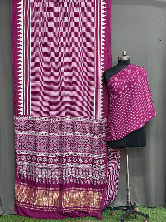 Pure Modal Silk Saree with blouse